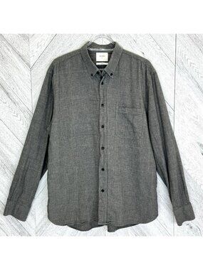 Billy Reid Standard Fit 100% Cotton Gray Long Sleeve Button Down Shirt Men Large